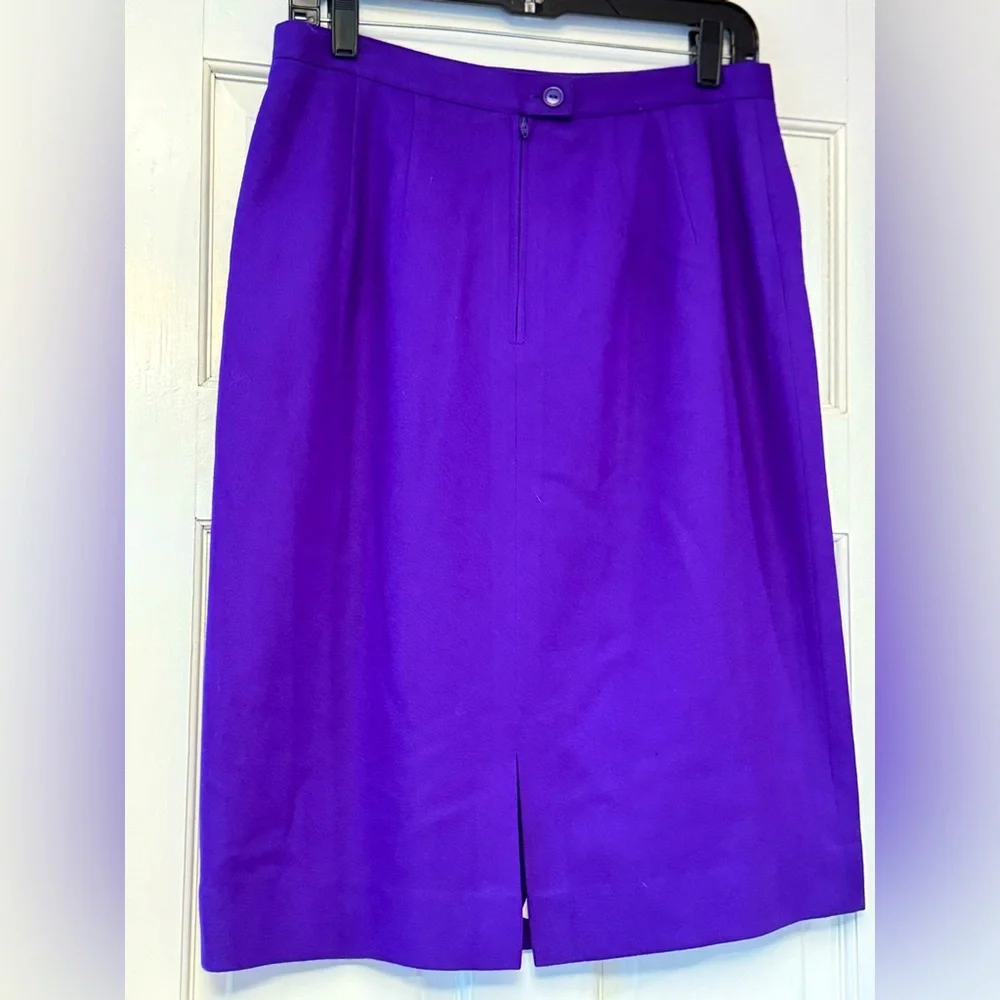 Chic Women's Purple Wool Pencil Skirt‎